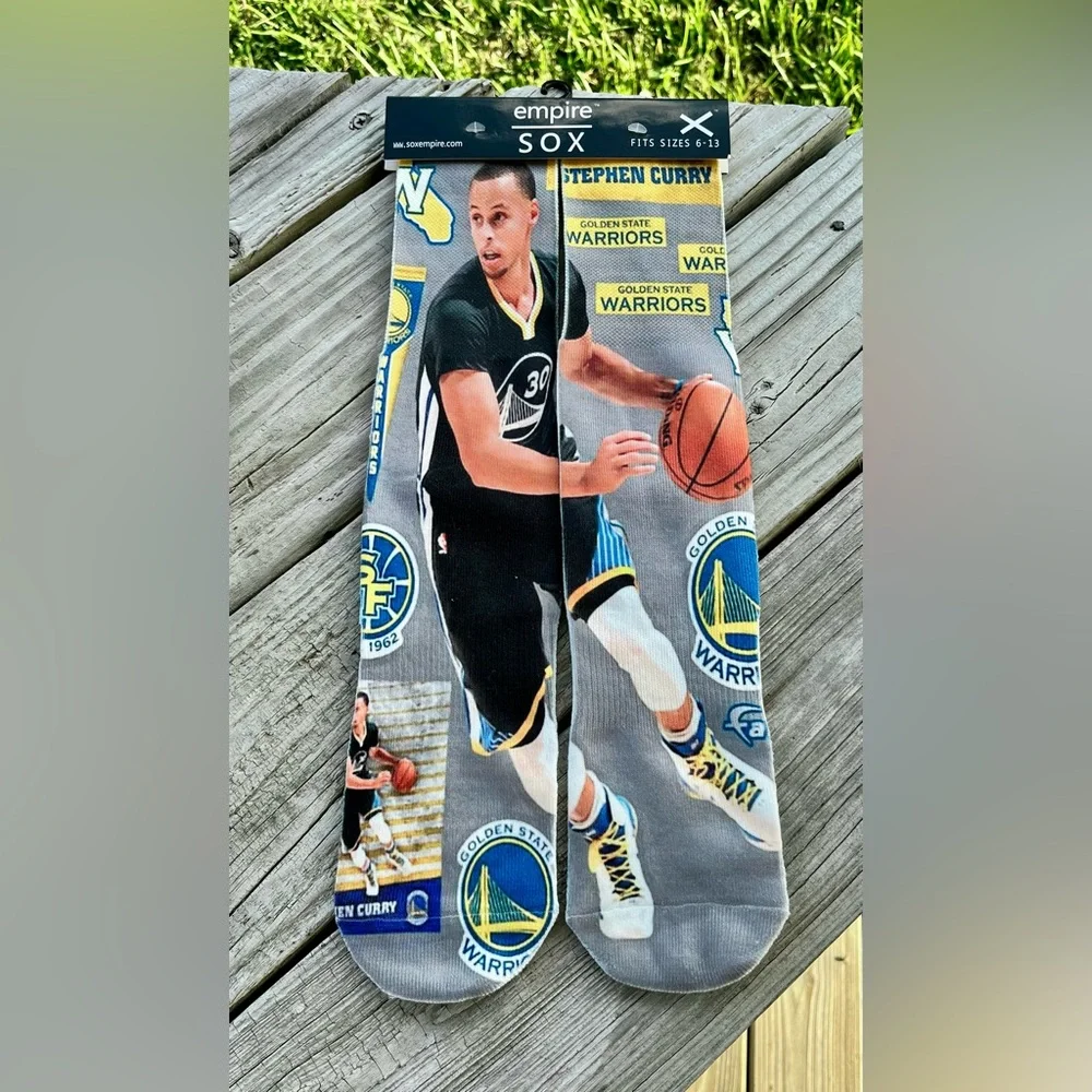 Empire Sox NBA Golden‎ State Warriors Stephen Curry Themed Socks Size 6-13